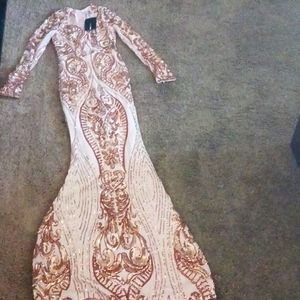 Queen vibe sequin mermaid Gown